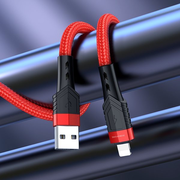 USB кабель Borofone BU35, USB - Lightning, красный оптом