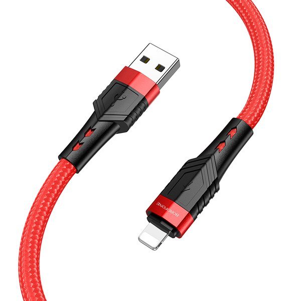 USB кабель Borofone BU35, USB - Lightning, красный оптом