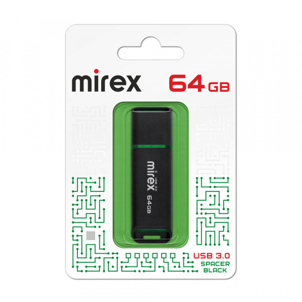 USB 3.0 флеш накопитель Mirex Spacer Black 64 ГБ оптом