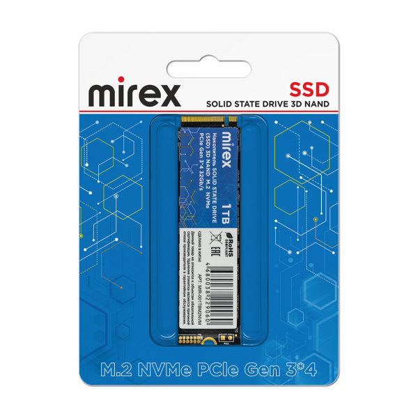 SSD диск PCI-E 3x4 Mirex, 1 ТБ оптом