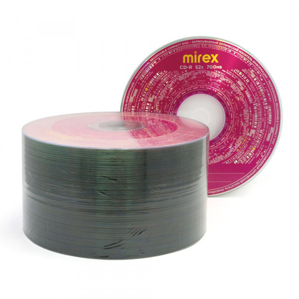 CD-R диск Mirex Brand, 52X, 700 МБ, Bulk 50 шт купить оптом