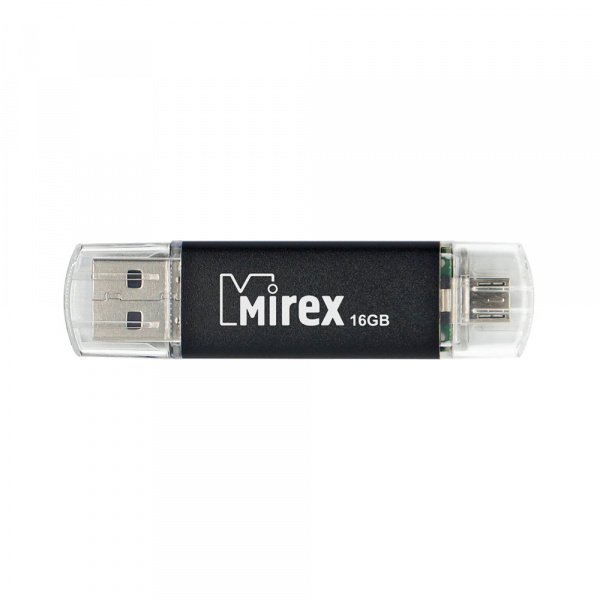 USB - Micro USB флеш накопитель Mirex Smart Black С Двойным Разъемом 16 ГБ