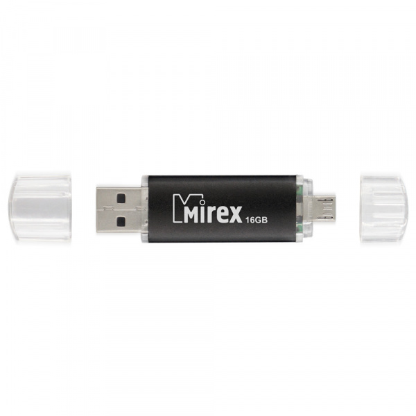 USB - Micro USB флеш накопитель Mirex Smart Black С Двойным Разъемом 16 ГБ оптом