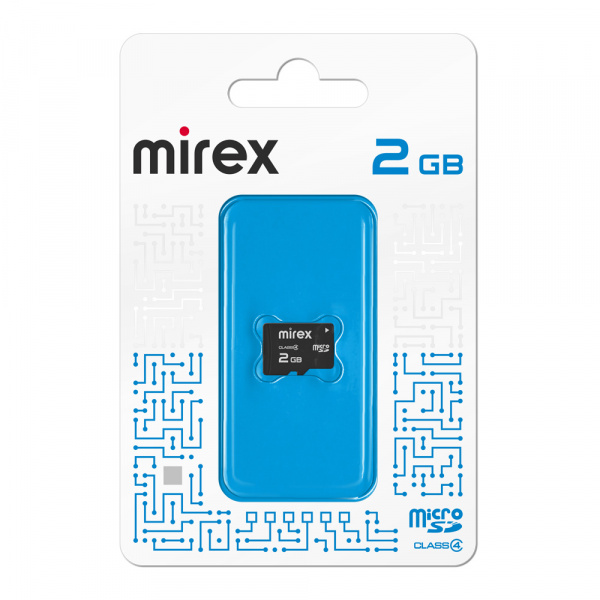 Карта памяти micro SD Mirex, 2 ГБ, Class 4