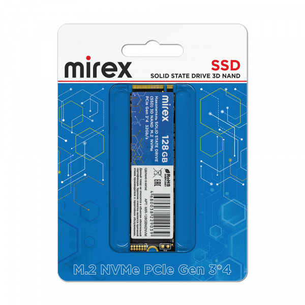 SSD диск PCI-E 3x4 Mirex, 128 ГБ оптом