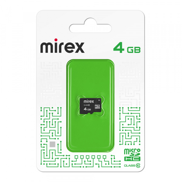 Карта памяти micro SDHC Mirex, 4 ГБ, Class 10