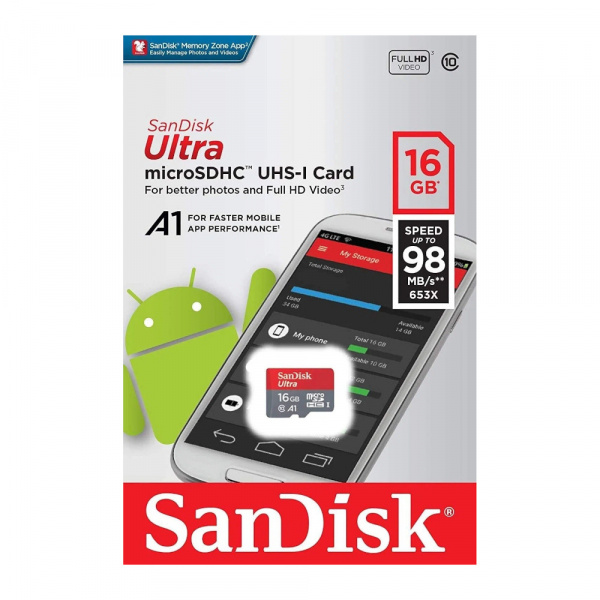 Карта памяти microSDHC SanDisk 16 Гб Ultra Android оптом